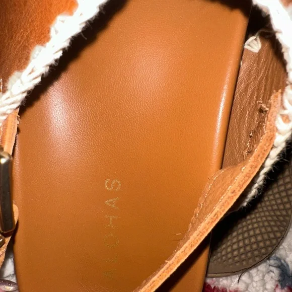 ALOHAS Tan Leather Sandals with Cream Stitching - Picture 3 of 5